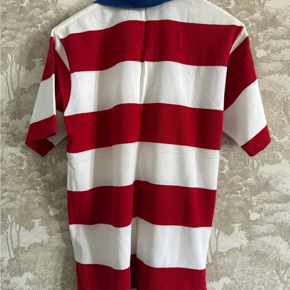 Vintage Ralph Lauren Spell Out Cookie Logo striped Polo, size M - Picture 7 of 9